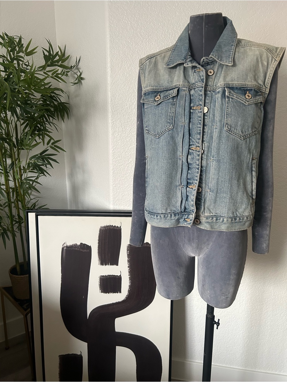 Zara Light Blue Denim Vest Jacket - Women
